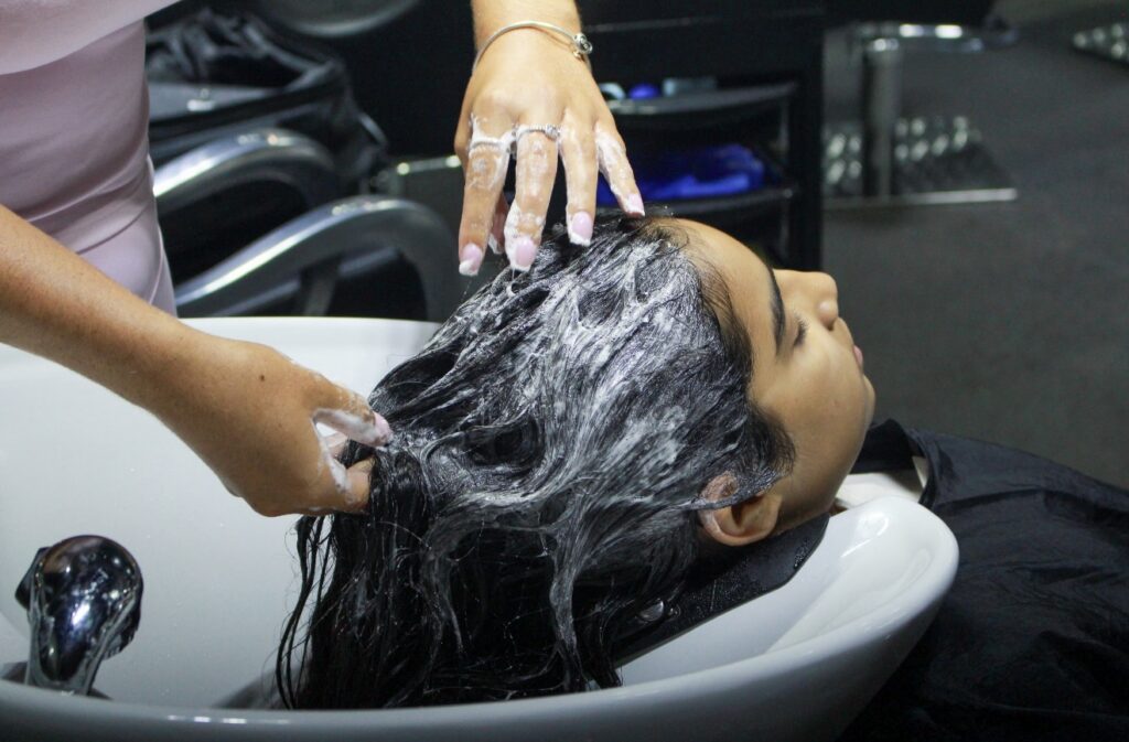 Conditioning treatment at Broadway Hair Salon.