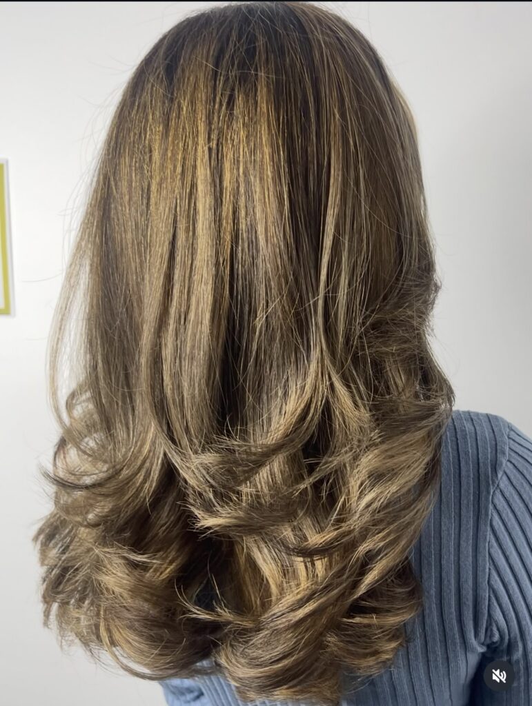Layered cut finish from Broadway Hair Salon.