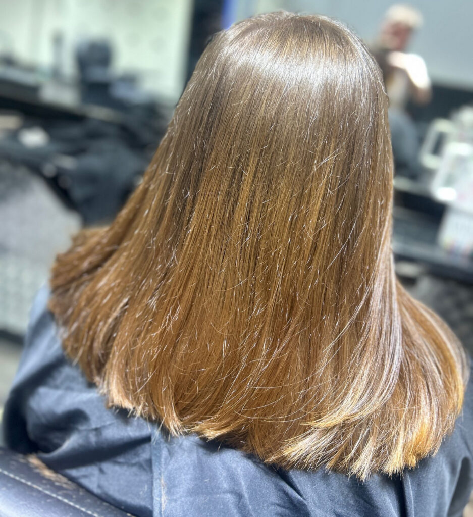 Gloss treatment result from Broadway Hair Salon.